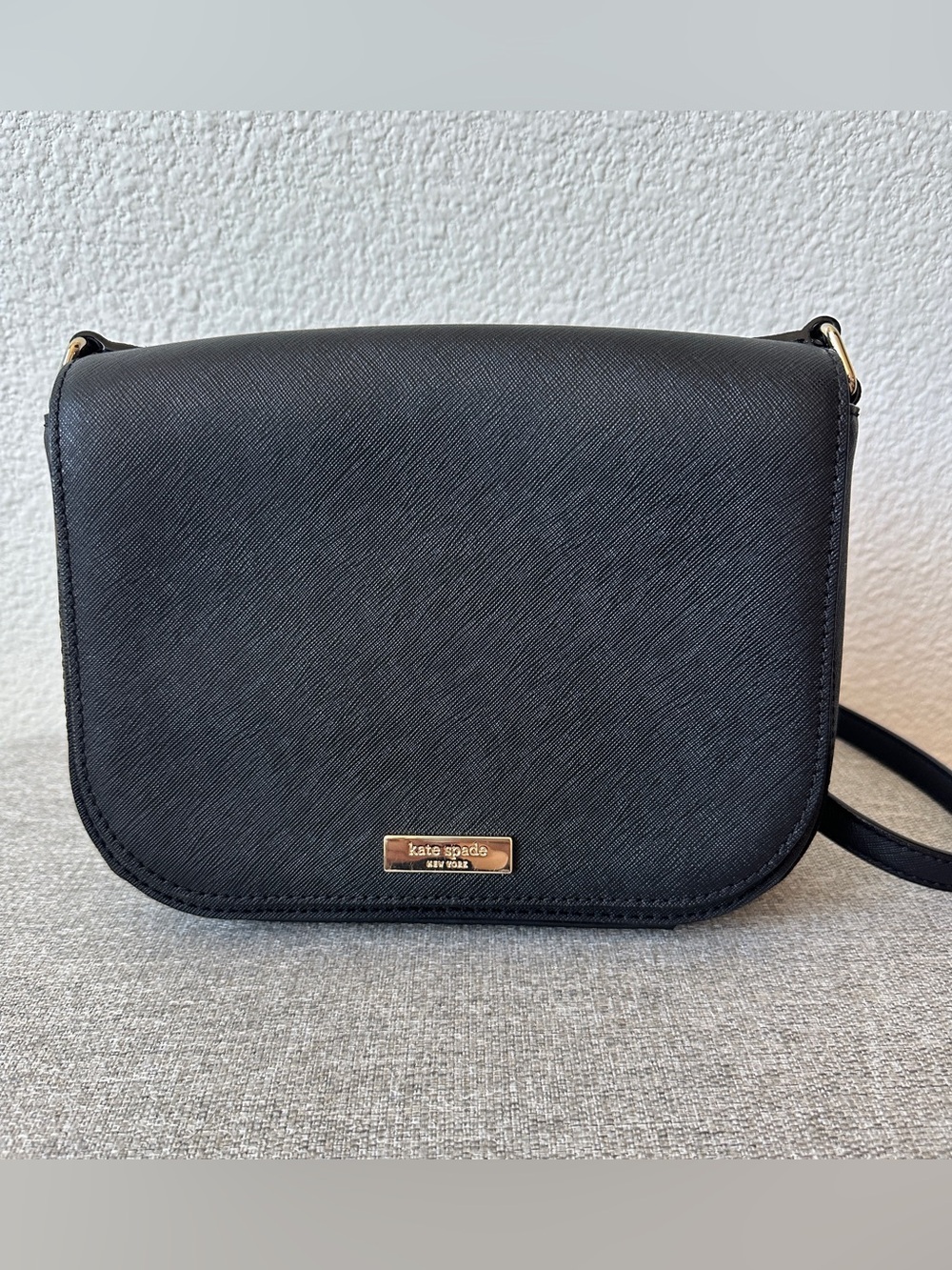 Kate Spade Black Saffiano Leather Flap Purse